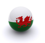 Welsh flag in a 3D ball