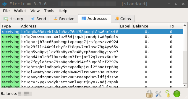 Electrum wallet screenshot