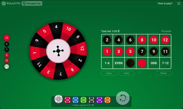 Mini Roulette Table Screenshot