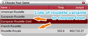 Roulette Game Options