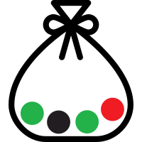 A bag containing 4 balls (1 red, 1 black, 2 green)