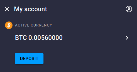 Bitcoin Casino Balance Screenshot
