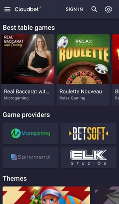 Cloudbet Website Mobile Design