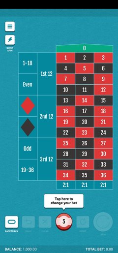 Roulette Game on Mobile Device